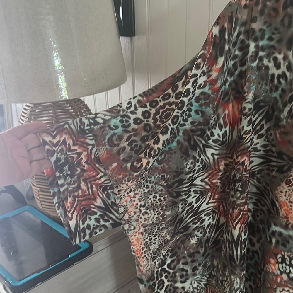 Chico’s Oversized Multicolor Tunic Top GUC sz 16 - Picture 6 of 14